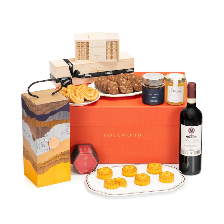 hong kong festive gift hampers holiday celebration baskets gourmet sweet mid autumn festival 2023 rosewood hong kong butterfly patisserie mooncakes